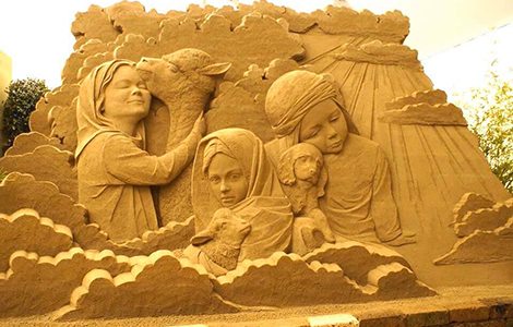 The sand nativity and Christmas events Lampo