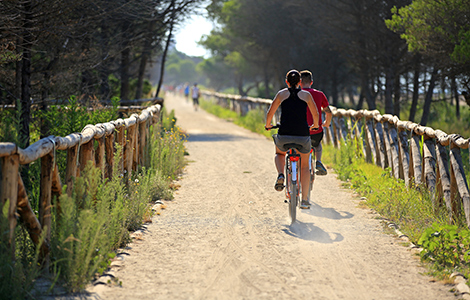 Auf dem Fahrrad durch  Bibione