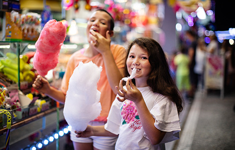 Family fun in Bibione town centre Lampo